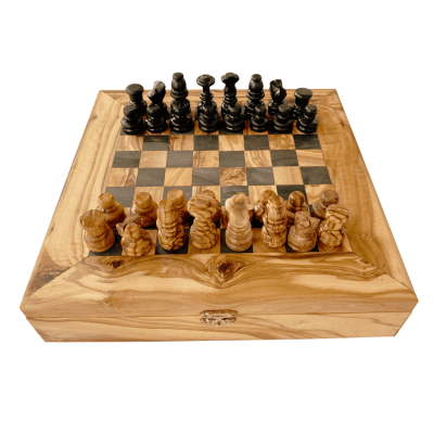 Échecs Prestige en bois d'olivier
