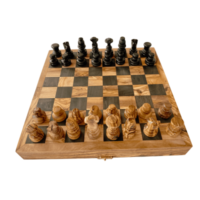 Échecs Prestige en bois d'olivier